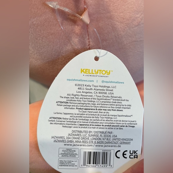 NWT Squishmallow HugMees 18” Elsa the Pink Lamb.. 2023 Easter plush. - Picture 7 of 7